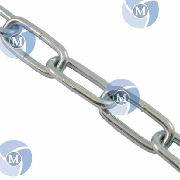 Chaîne Acier Zingué 5mm X 15m - Lien Simple - DIN 5685C - Pour Bricolage, Sécurité, Rangement