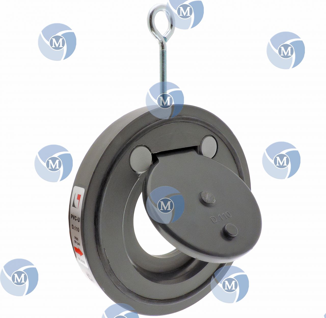 Clapet antiretour à battant en PVC pour diamètre de tuyauterie 90 mm Clapet antiretour à battant en PVC pour diamètre de tuyauterie 90 mm