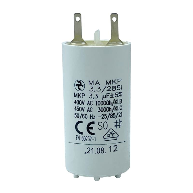 Condensateur permanent 3,3 µF pour moteurs volets roulants à cosses