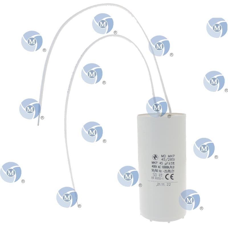 Condensateur permanent 45 µF à câble pour moteur électrique ou pompe — free download