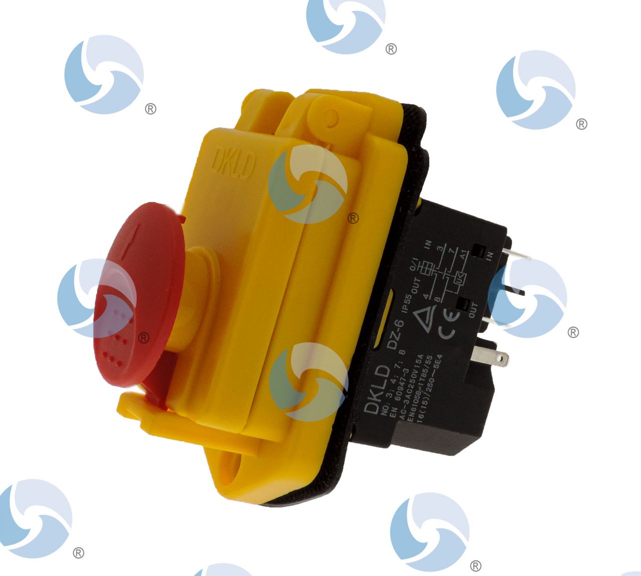 Interrupteur Combiné DZ08-2 220V Avec Arrêt D'urgence - Capot Silicone, Pour Machines Outils