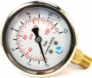 Manomètre GLYCÉRINE 100 (eau/air) / Boîtier inox