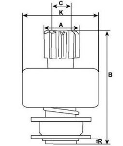 Lanceur compatible pour démarreur FORD 1570611 - Lanceur de démarreur