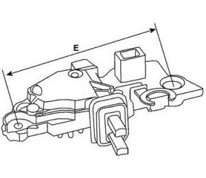 Régulateur compatible pour alternateur DENSO 1022118000 - Côtes et dimensions