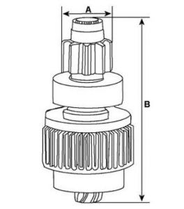 Lanceur compatible pour démarreur MITSUBISHI M1T93171ZC - Schéma