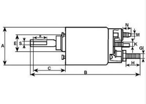Solénoide compatible pour démarreur BOSCH 0001115073 - Schéma