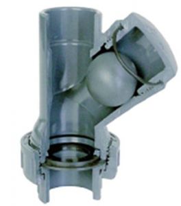 Clapet anti-retour à boule en PVC de 40 mm de diamètre - Clapet à boule PVC - Ø 40