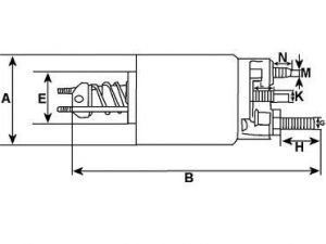 Solénoide compatible pour démarreur EUROLEC-HCUK 20905 - Schéma
