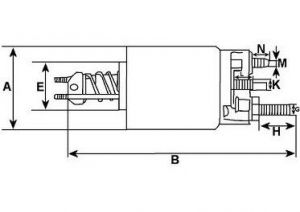 Solénoide compatible pour démarreur LUCAS 27426D - Schéma