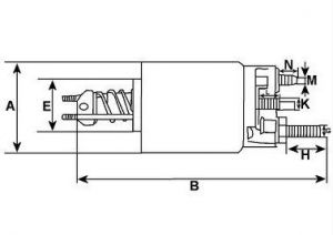 Solénoide compatible pour démarreur LUCAS 26275E - Schéma