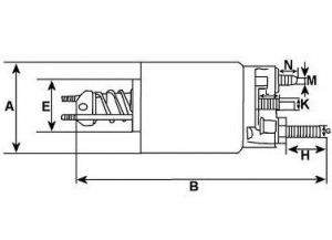 Solénoide compatible pour démarreur ESPEL 334 - Schéma
