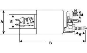 Solénoide compatible pour démarreur FORD B8TZ11450B - Schéma