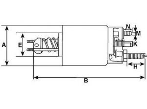 Solénoide compatible pour démarreur UNIVERSAL 234072 - Schéma