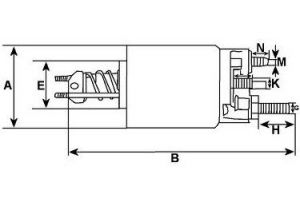 Solénoide compatible pour démarreur OMC 383622 - Solénoïde MARINE