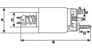 Solénoide compatible pour démarreur WAI 677031 - Schéma