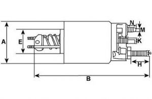 Solénoide compatible pour démarreur ZM 404 - Schéma