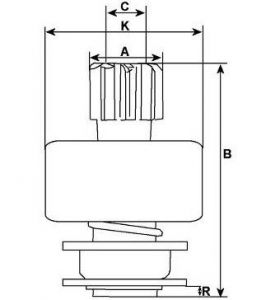Lanceur compatible pour démarreur MITSUBISHI M2T87071ZT - Lanceur de démarreur
