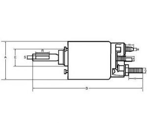 Solénoide compatible pour démarreur VALEO D6RA12 - Schéma
