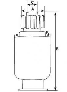 Lanceur compatible pour démarreur REMY (DELCO) 1990344 - Schéma