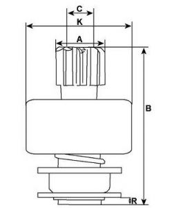 Lanceur compatible pour démarreur AUTOSTARTER POLAND SD3174S - Schéma
