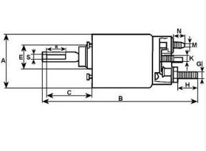 Solénoide compatible pour démarreur MITSUBISHI M002T63171 - Schéma