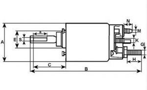 Solénoide compatible pour démarreur BOSCH 0001311032 - Schéma