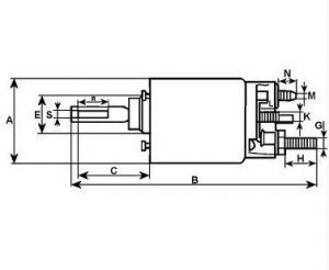 Solénoide compatible pour démarreur BOSCH 0001208425 - Schéma