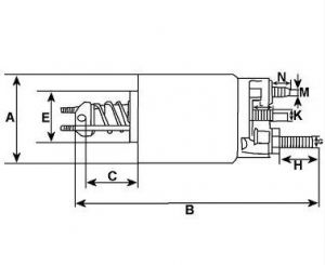 Solénoide compatible pour démarreur BOSCH B001812390 - Schéma de solénoide