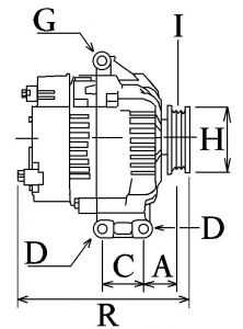 Alternateur compatible pour AAP 82533 - Côtes et dimensions