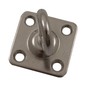 Anneau tournant sur platine carrée Ø 6mm (Inox) - Anneau tournant sur platine carrée de 40 mm