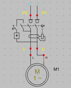 Bouton interrupteur machine avec sécurité manque de tension - Schéma de montage
