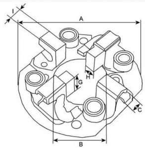 Porte balais compatible pour alternateur MOTOROLA USA 8MR3088KA - CAO130933