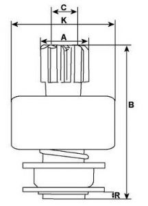 Lanceur compatible pour démarreur BOSCH 0001219016 - CAO131995