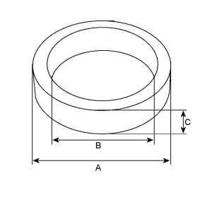 Bague compatible pour démarreur BOSCH 0001218165 - Cotes et dimensions