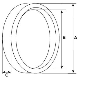Bague compatible pour démarreur BOSCH B001411324 - Cotes et dimensions