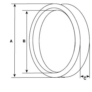 Bague compatible pour démarreur REMY (DELCO) 1109143 - Cotes et dimensions