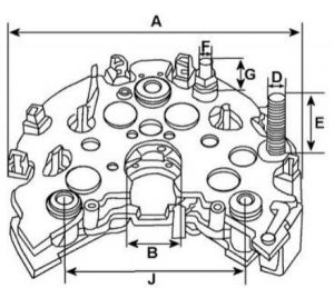 Pont de diode compatible pour alternateur VALEO A11VI111 - CAO230031