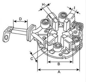Couronne porte balais Bosch pour démarreur AUTOSTARTER POLAND SBH0064 - Côtes et dimensions