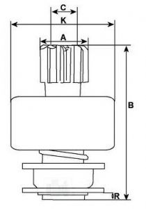 Lanceur compatible pour démarreur BOSCH 9000331203 - CAO230336