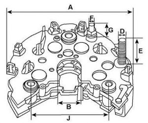 Pont de diode compatible pour alternateur DENSO 1002113130 - CAO233888