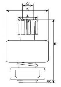 Lanceur compatible pour démarreur VALEO D6RA105 - CAO234086