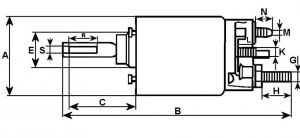 Solénoide compatible pour démarreur MITSUBISHI ME700196 - vue 3