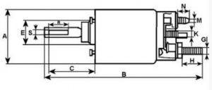 Solénoide compatible pour démarreur MITSUBISHI M008T76071 - CAO330363