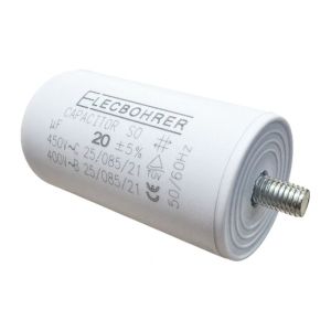 Condensateur permanent 20 µF à cosses pour moteur électrique ou pompe - Condensateur permanent 20 µF à cosses