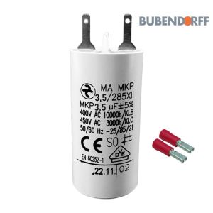 Condensateur permanent 3,5 µF pour moteurs volets roulants Bubendorff