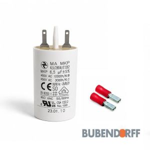 Condensateur permanent 6,5 µF pour moteurs volets roulants Bubendorff