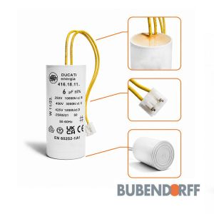 Condensateur permanent 6 µF pour moteur de volet Bubendorff