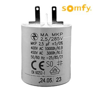 Condensateur permanent 2,5 µF pour moteur volet roulant SOMFY
