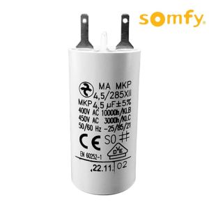 Condensateur permanent 4,5 µF pour moteur volet roulant SOMFY