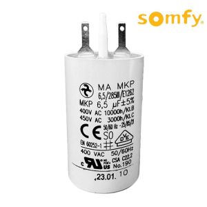 Condensateur permanent 6,5 µF pour moteur volet roulant SOMFY